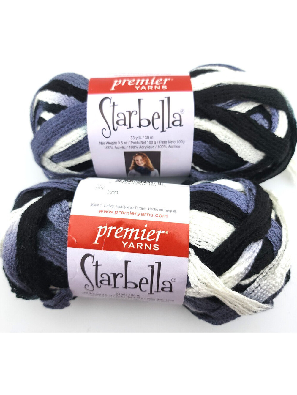 Starbella Premium Yarn – Night Clouds – 33 Yds / 30m – 2 Pack – NEW